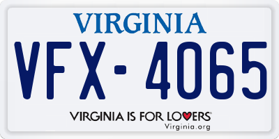 VA license plate VFX4065