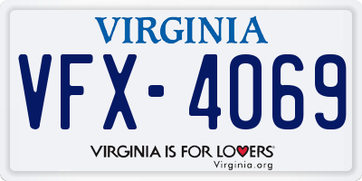 VA license plate VFX4069