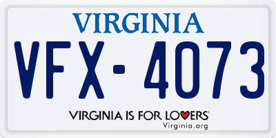 VA license plate VFX4073