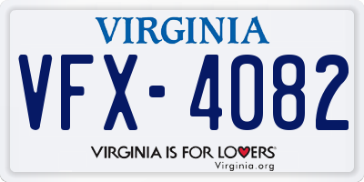 VA license plate VFX4082