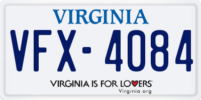 VA license plate VFX4084