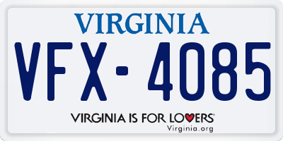 VA license plate VFX4085