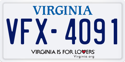 VA license plate VFX4091