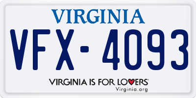 VA license plate VFX4093