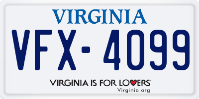 VA license plate VFX4099