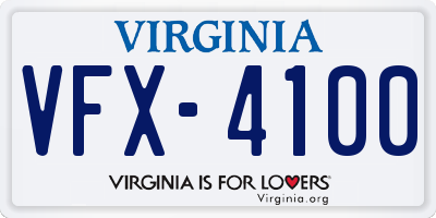 VA license plate VFX4100