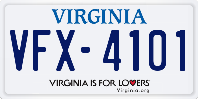 VA license plate VFX4101
