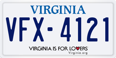 VA license plate VFX4121