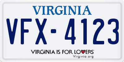 VA license plate VFX4123