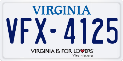 VA license plate VFX4125