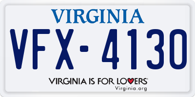 VA license plate VFX4130
