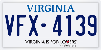 VA license plate VFX4139