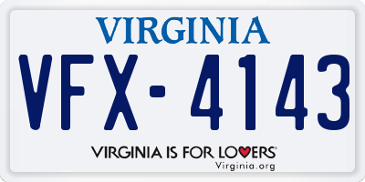 VA license plate VFX4143