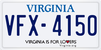 VA license plate VFX4150