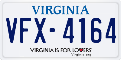 VA license plate VFX4164