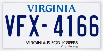 VA license plate VFX4166