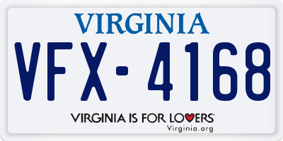 VA license plate VFX4168
