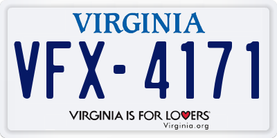 VA license plate VFX4171