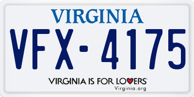 VA license plate VFX4175