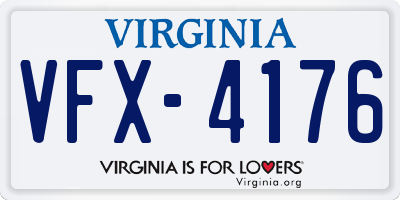 VA license plate VFX4176