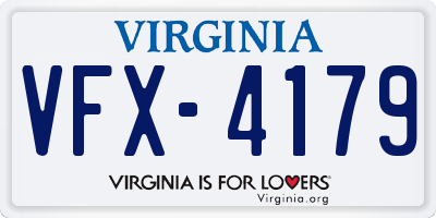 VA license plate VFX4179