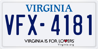 VA license plate VFX4181