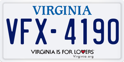 VA license plate VFX4190