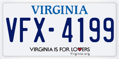 VA license plate VFX4199