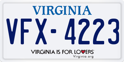 VA license plate VFX4223
