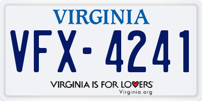 VA license plate VFX4241