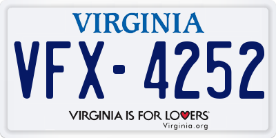 VA license plate VFX4252