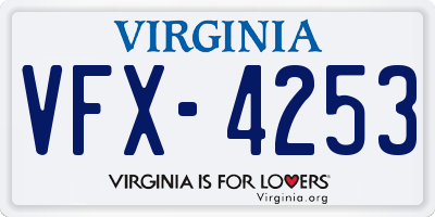VA license plate VFX4253