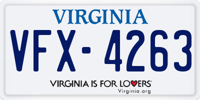VA license plate VFX4263
