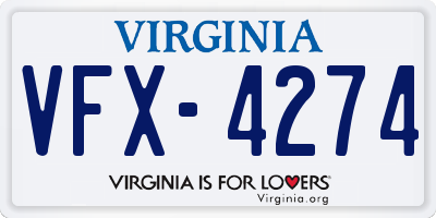 VA license plate VFX4274