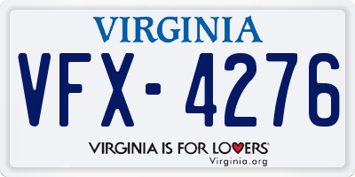 VA license plate VFX4276