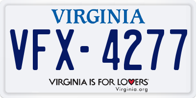 VA license plate VFX4277