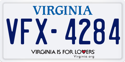 VA license plate VFX4284