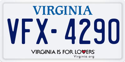 VA license plate VFX4290