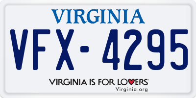 VA license plate VFX4295