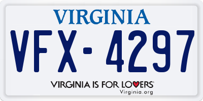 VA license plate VFX4297