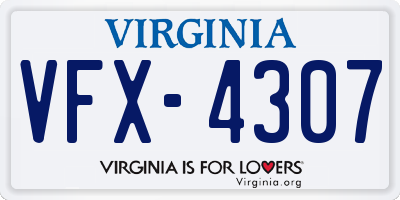 VA license plate VFX4307