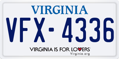 VA license plate VFX4336