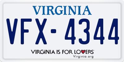 VA license plate VFX4344