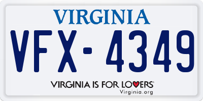 VA license plate VFX4349