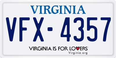 VA license plate VFX4357