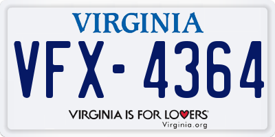 VA license plate VFX4364
