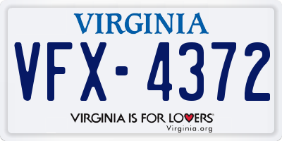 VA license plate VFX4372