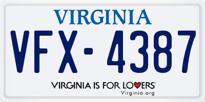 VA license plate VFX4387