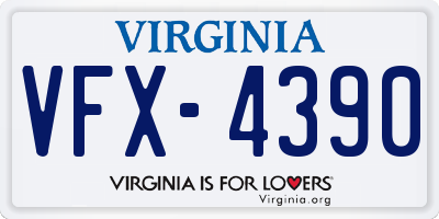 VA license plate VFX4390