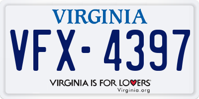 VA license plate VFX4397